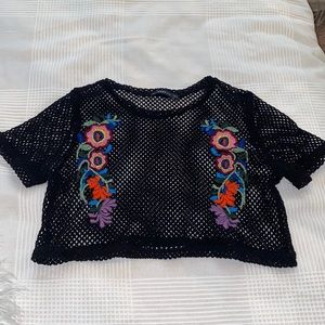 Zara embroidered crop